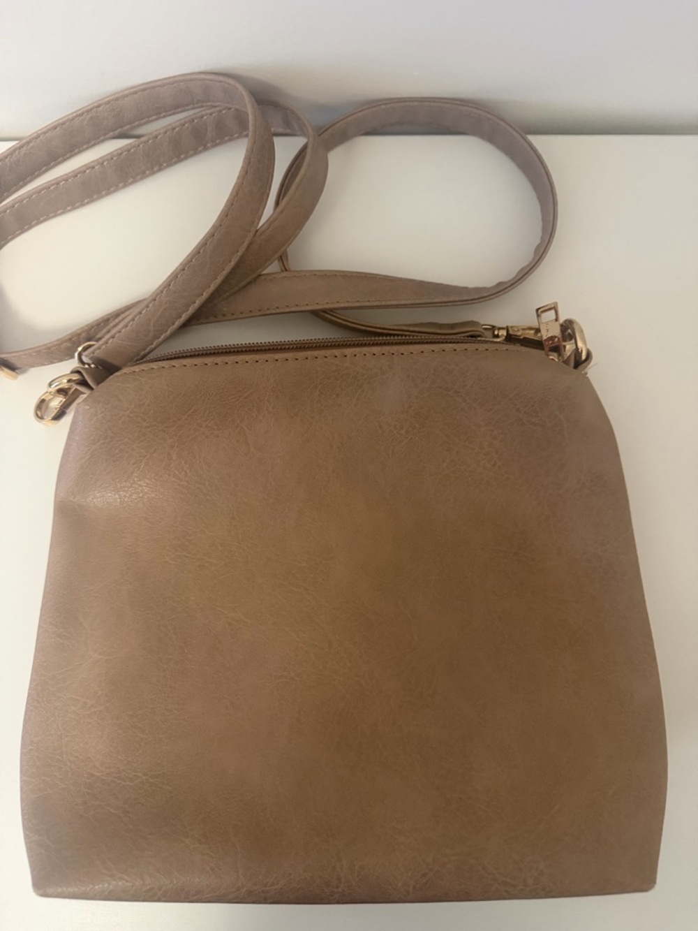 Classic Taupe Crossbody Bag - Versatile Everyday Shoulder Bag
